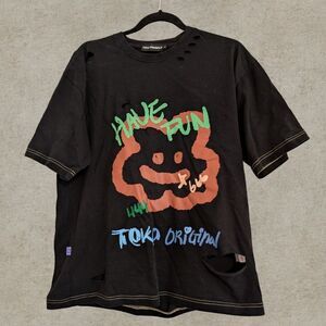 Rare Taka Originals Black Distressed Graphic Tee